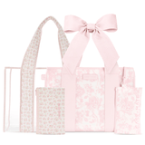 The Tote Duo - Ballet Pink Afternoon Rosé Bow & Clear Quilted Ditsy Floral