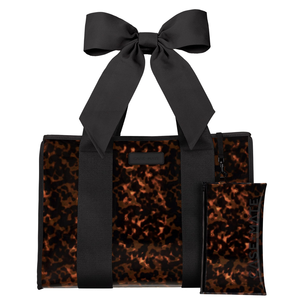 Tortoiseshell Bow Jelly Tote Bag on white background
#color_tortoiseshell bow