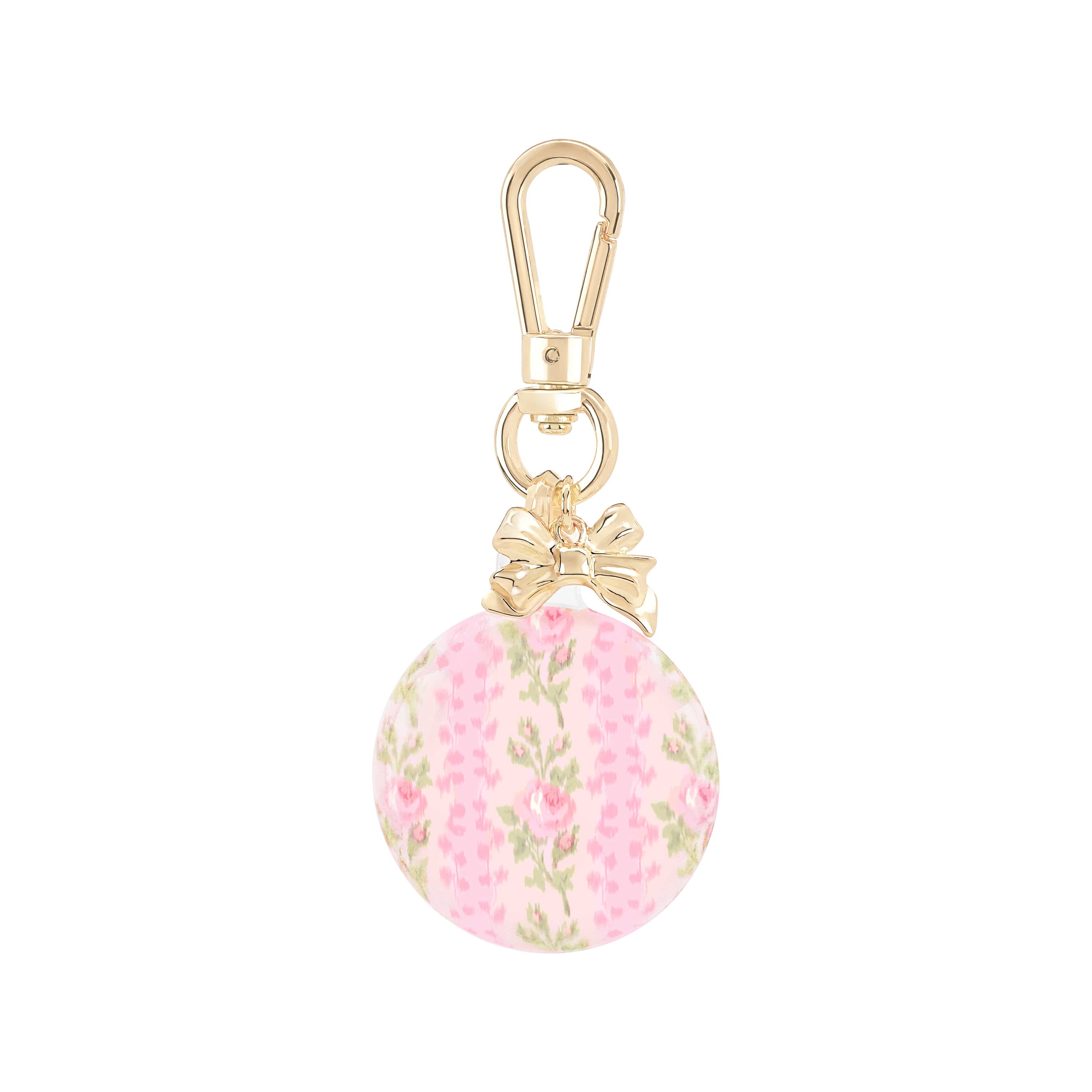Keychain with floral design and gold bow on a white background
#color_blooming heirloom