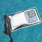 Phone case with 'Case-Mate' branding submerged in water.
#color_silver chrome