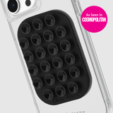 Black textured phone case with clear back, featuring CASE-MATE branding, on a white background.
#color_midnight black