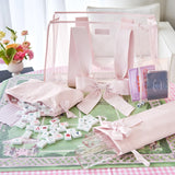 Ballet Pink Mahjong Set on pink and green mat #color_ballet pink bow
