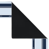 A folded black rectangular mat or pad shown on a white background, with a matching striped textile partially visible at the top left and bottom right edges.
#color_classic carolina blue