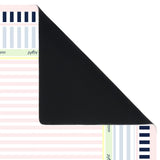 A black mouse pad shown folded over to reveal a pastel striped and patterned reverse side on a white background.
#color_classic cabana stripe