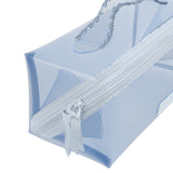 A light blue translucent plastic zippered pouch with a white zipper and a matching white ribbon pull, shown on a clean white background.
#color_carolina blue crochet wave
