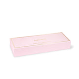 A light pink rectangular gift box with a gold border and gold 'CASE-MATE' branding on the lid, shown on a clean white background.
#color_Ballet Pink Pearl