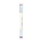 A single roll of washi tape with a pastel multicolor design, featuring stripes and wavy lines in pink, light blue, green, and navy, on a plain white background.
#color_classic cabana stripe