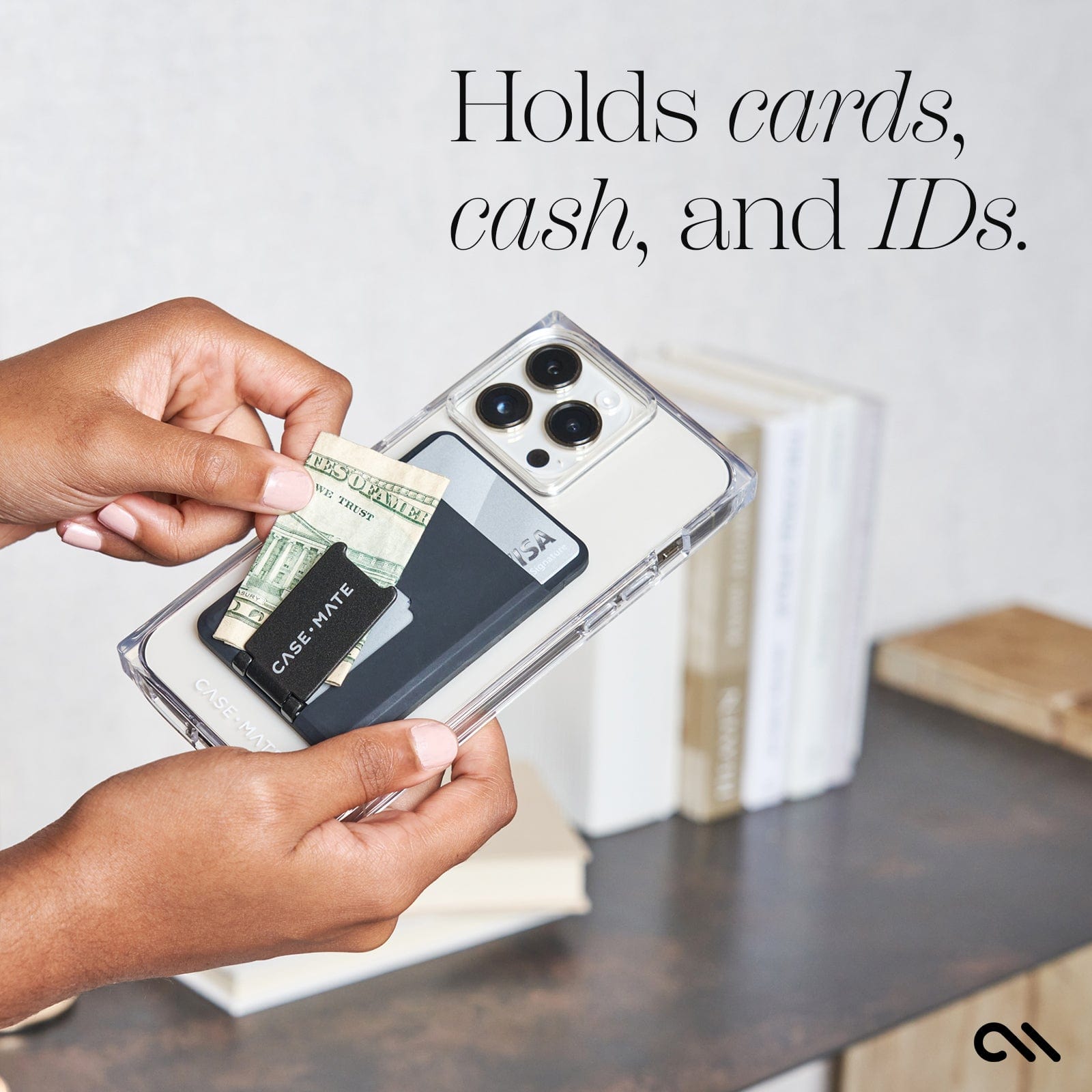 HOLDS CARDS, CASH, AND IDS