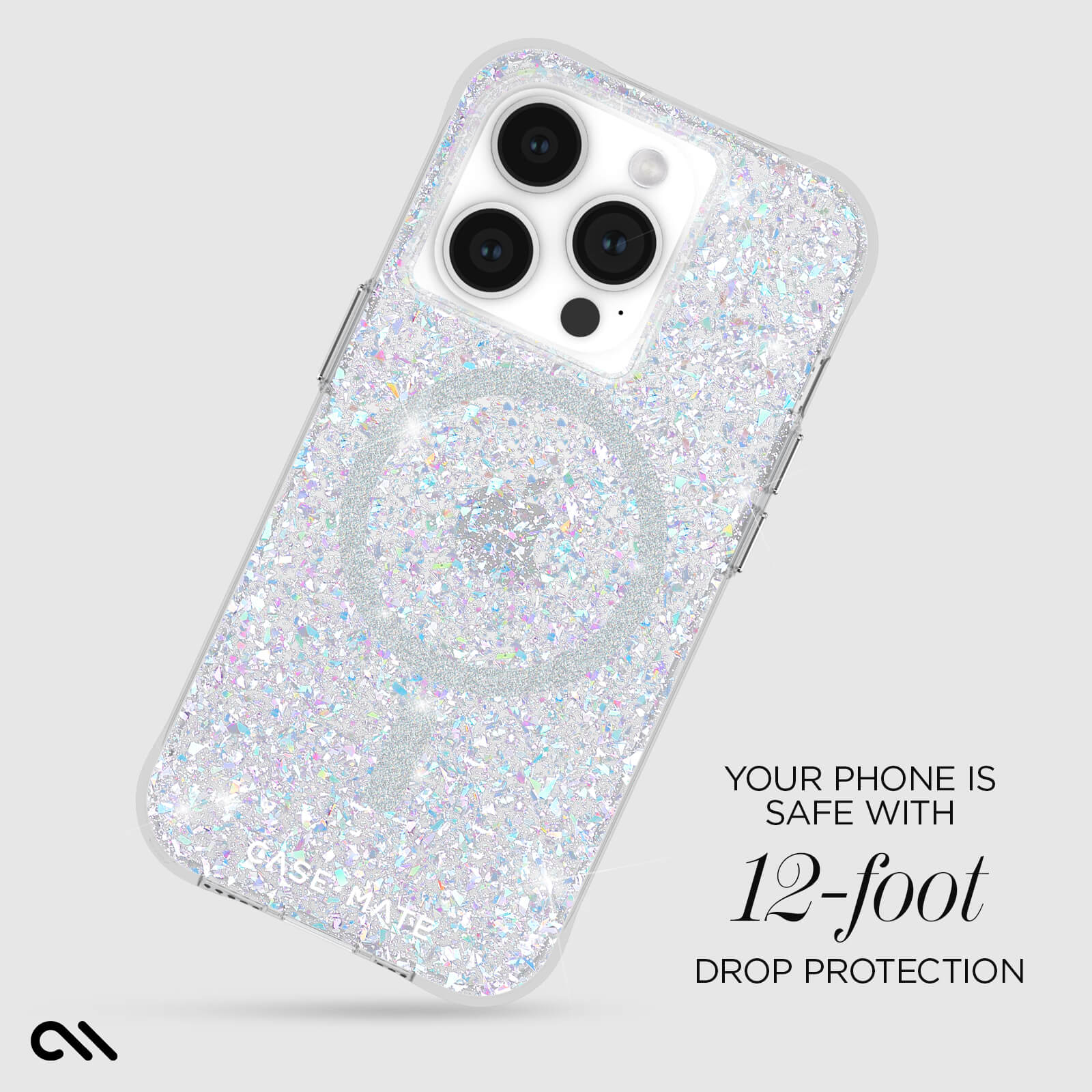 YOUR PHONE IS SAFE WITH 12-FOOT DROP PROTECTION