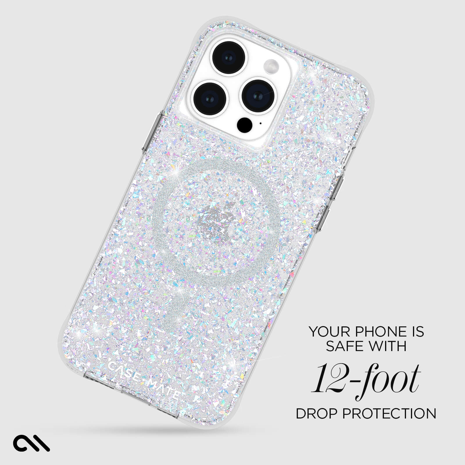 YOUR PHONE IS SAFE WITH 12-FOOT DROP PROTECTION