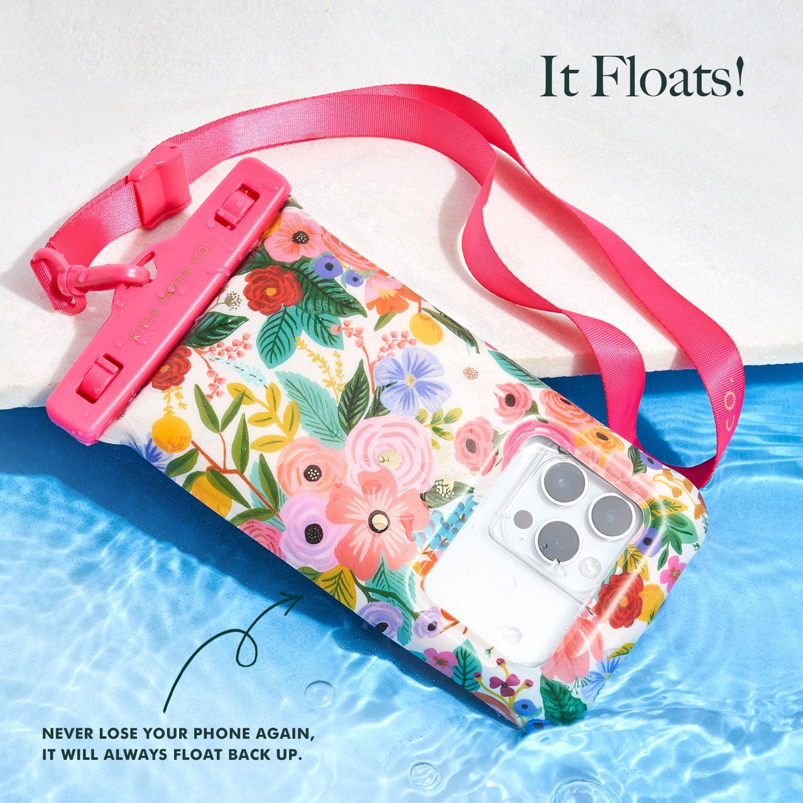 IT FLOATS! NEVER LOSE YOUR PHONE AGAIN, IT WILL ALWAYS FLOAT BACK UP.