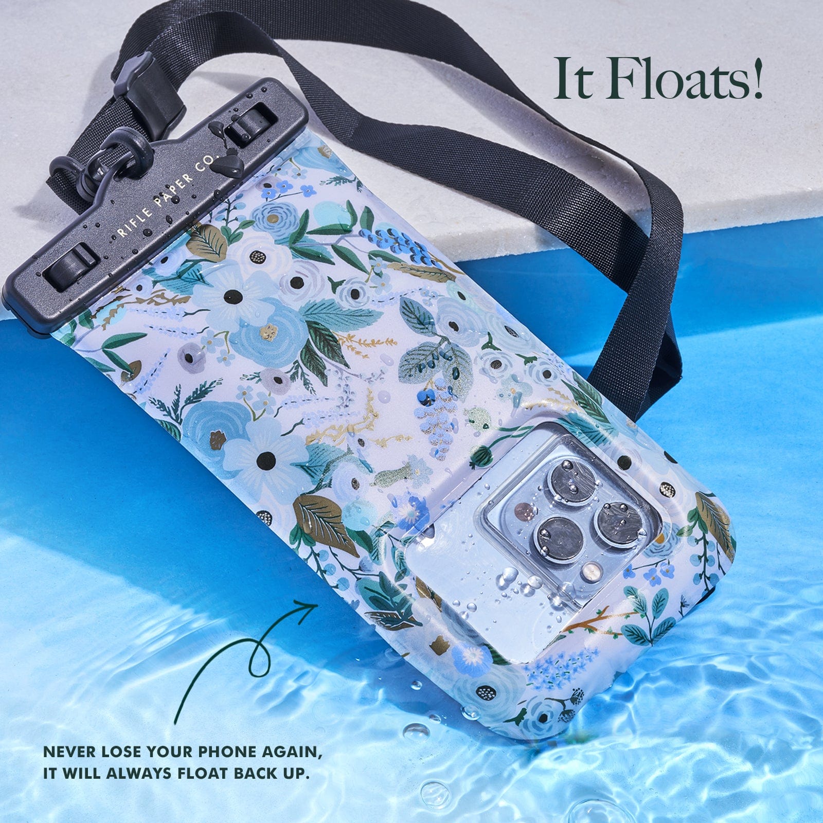 IT FLOATS! NEVER LOSE YOUR PHONE AGAIN, IT WILL ALWAYS FLOAT BACK UP.