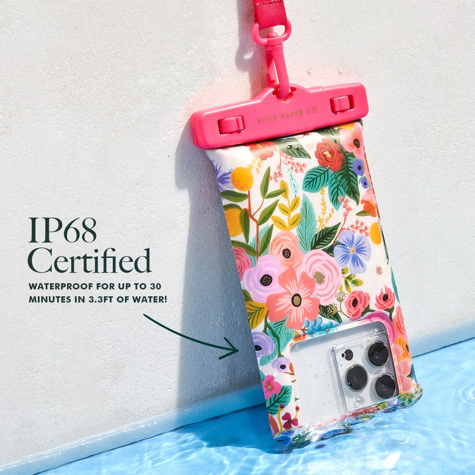 IP68 CERTIFIED. WATERPROOF FOR UP TO 30 MINUTES IN 3.3 FT OF WATER