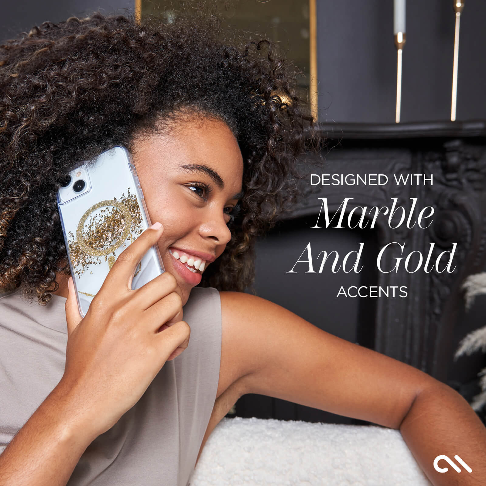 DESIGNED WITH MARBLE AND GOLD ACCESNTS