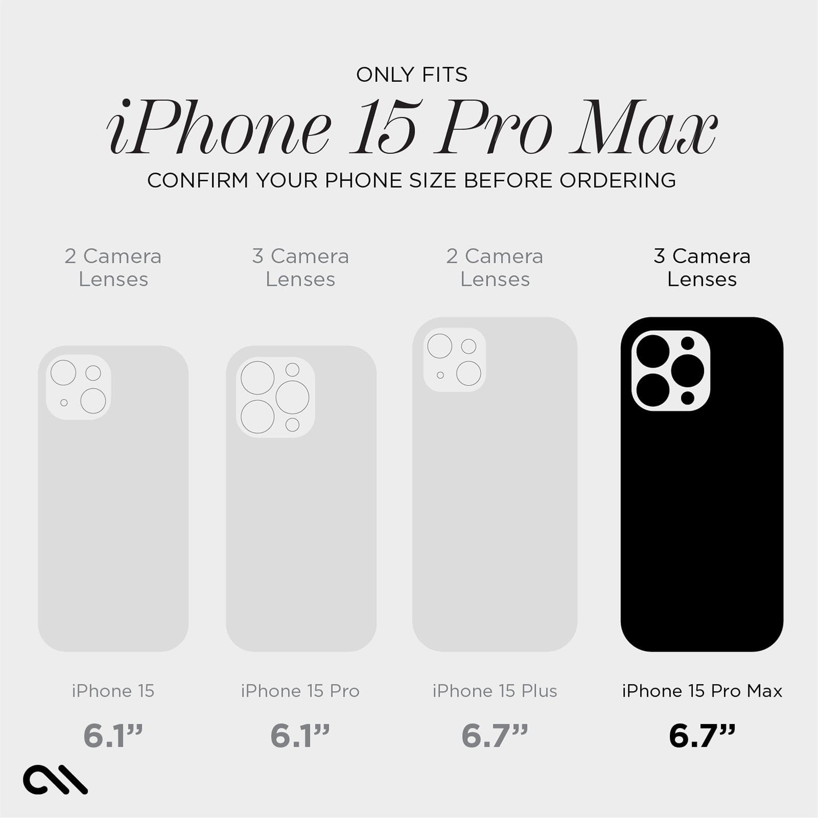 ONLY FITS IPHONE 15 PRO MAX. CONFIRM YOUR PHONE SIZE BEFORE ORDERING