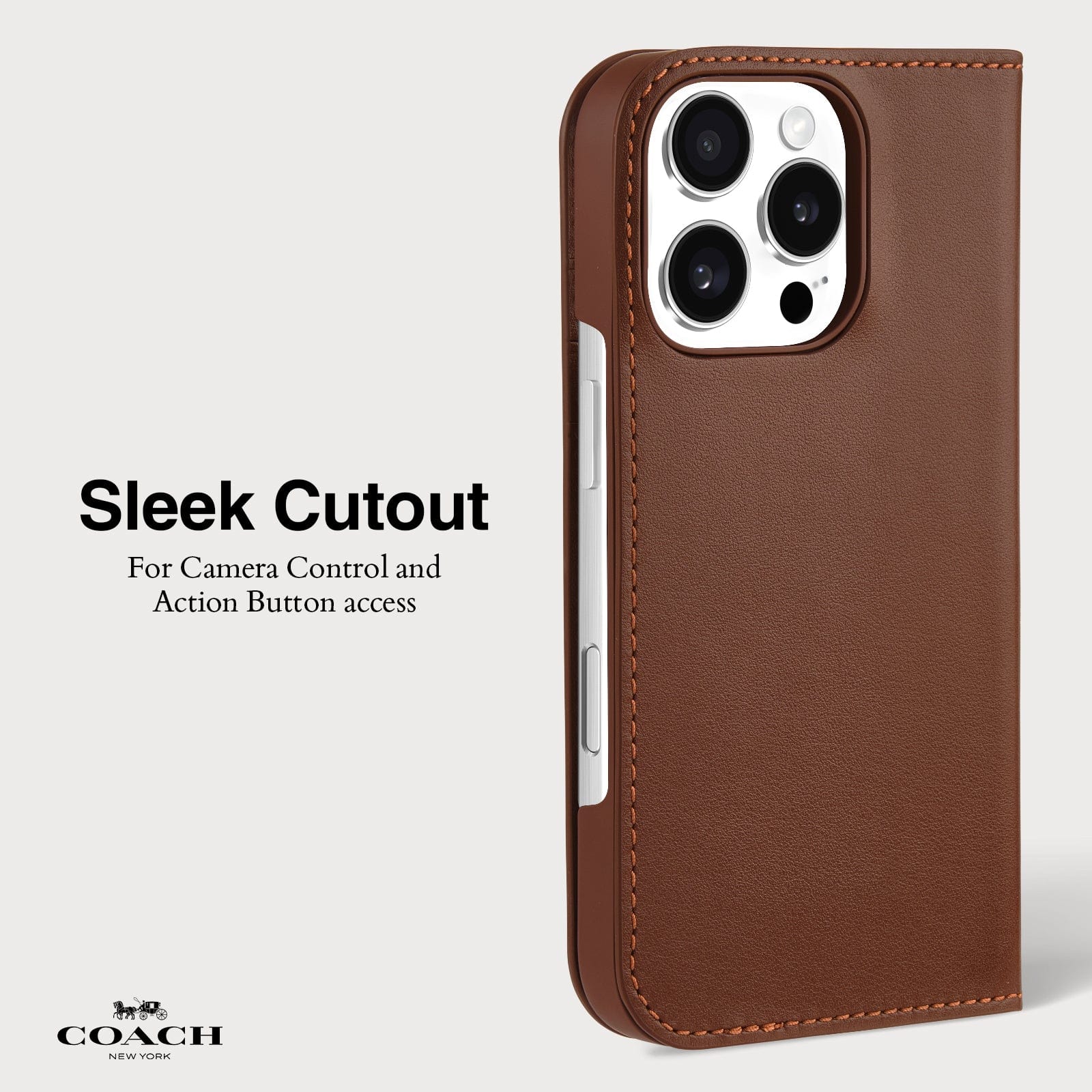 SLEEK CUTOUT FOR CAMERA CONTROL AND ACTION BUTTON ACCESS