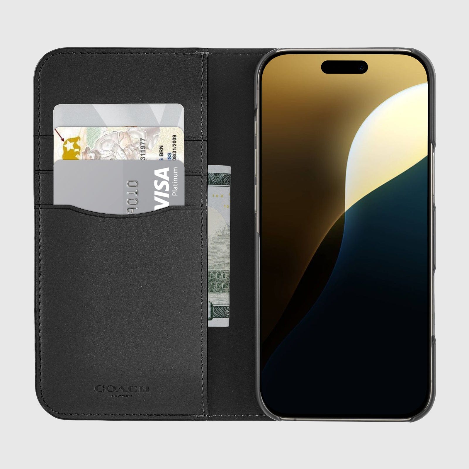 Coach Folio Signature Charcoal - iPhone 16 Pro Max