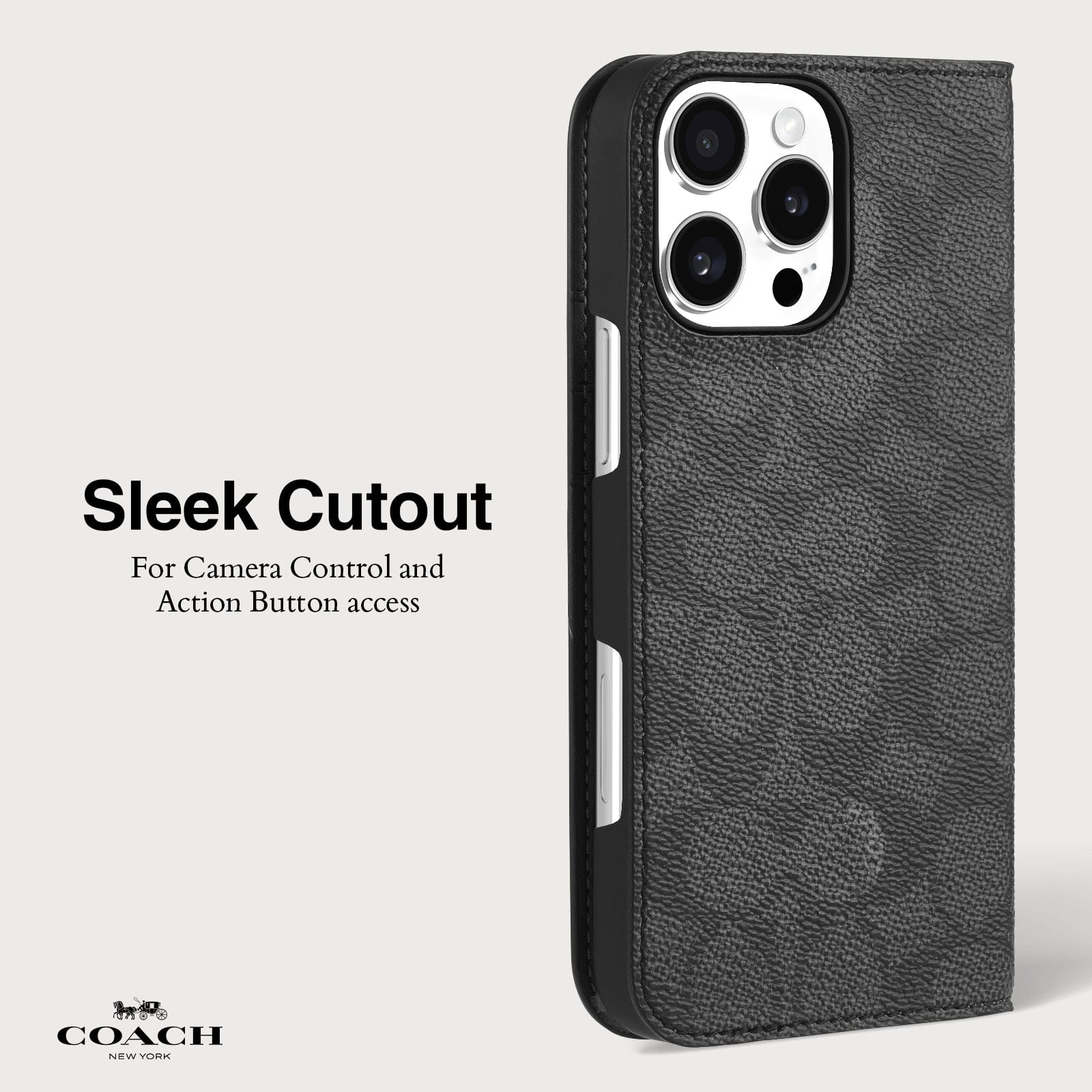 SLEEK CUTOUT FOR CAMERA CONTROL AND ACTION BUTTON ACCESS
