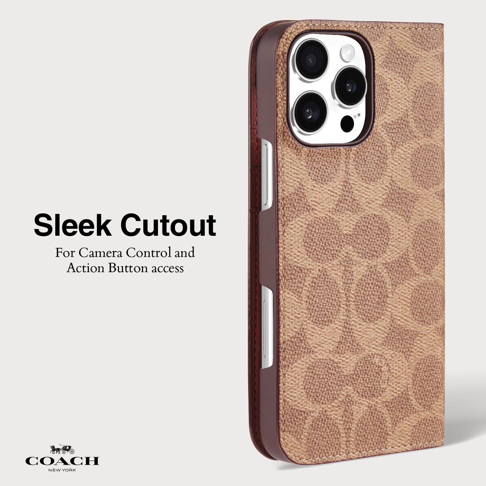 SLEEK CUTOUT FOR CAMERA CONTROL AND ACTION BUTTON ACCESS