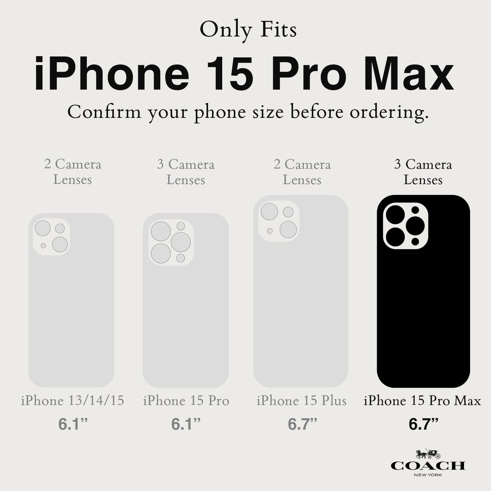 ONLY FITS IPHONE 15 PRO MAX. CONFIRM YOUR PHONE SIZE BEFORE ORDERING