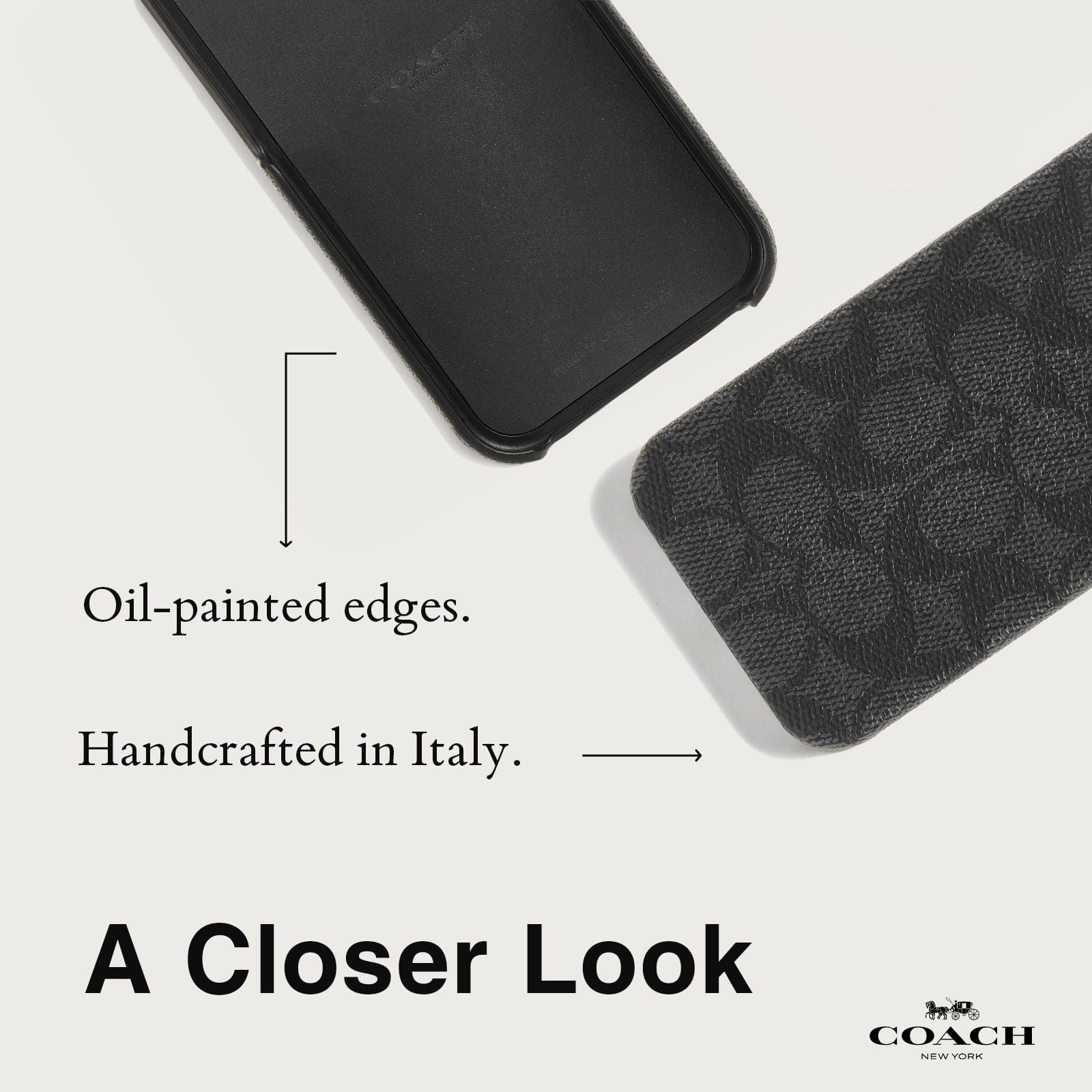 OIL-PAINTED EDGES. HANDCRAFTED IN ITALY. A CLOSER LOOK/