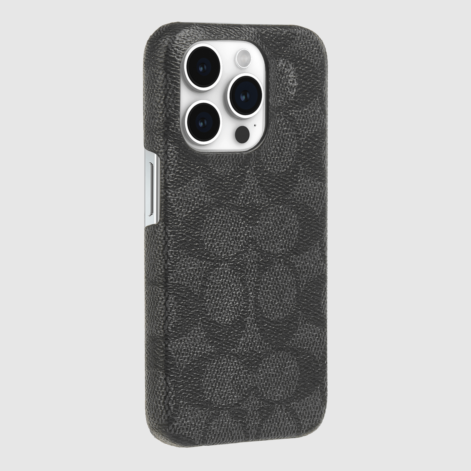 Coach Signature Canvas Charcoal - iPhone 15 Pro
