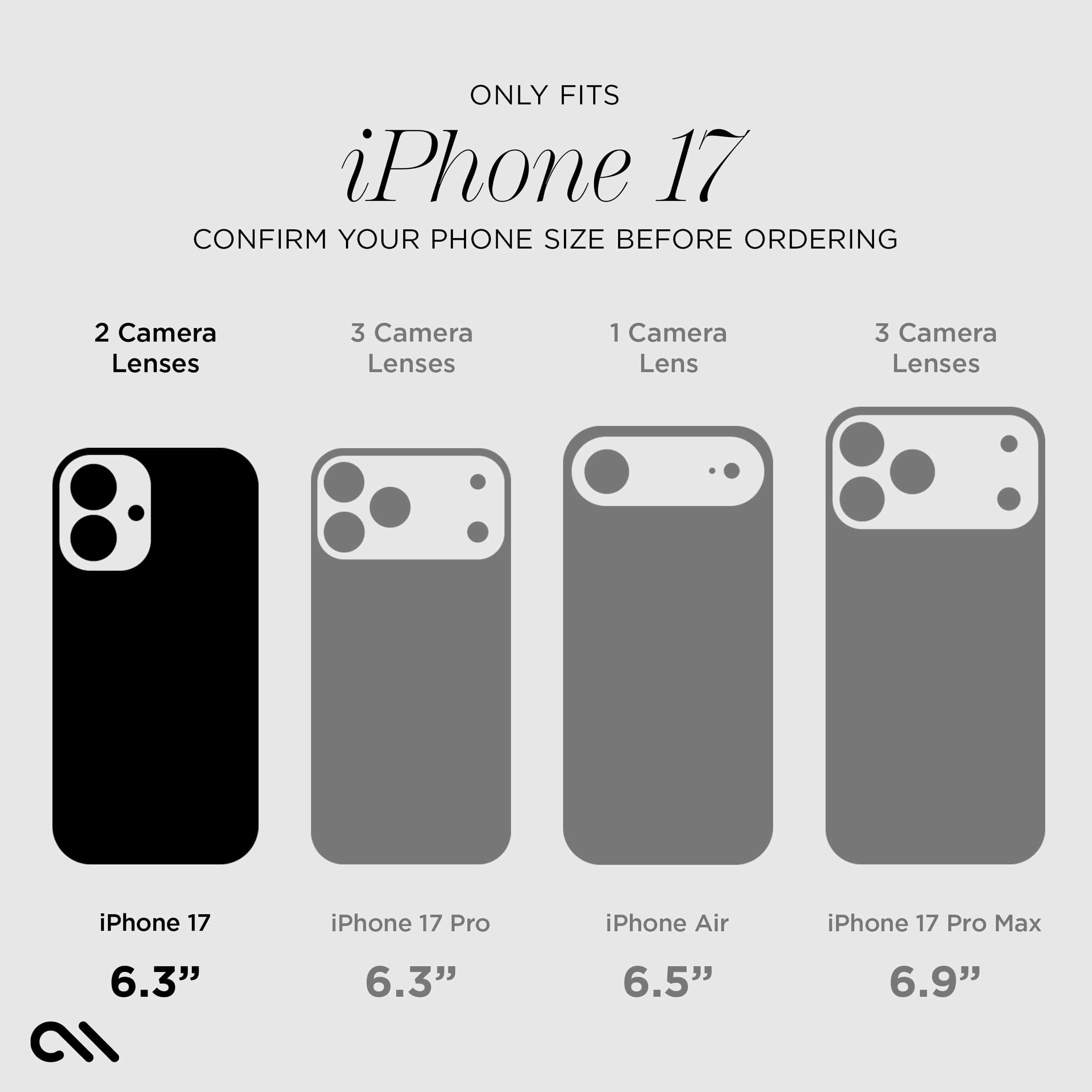 Only fits iPhone 17, confirm size before ordering