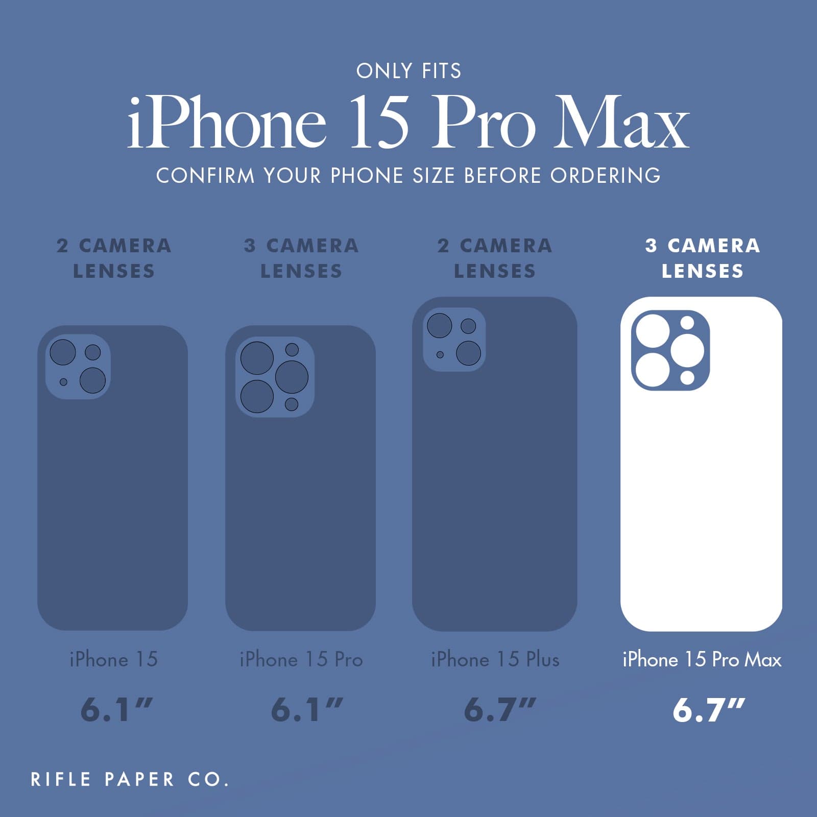 ONLY FITS IPHONE 15 PRO MAX. CONFIRM YOUR PHONE SIZE BEFORE ORDERING