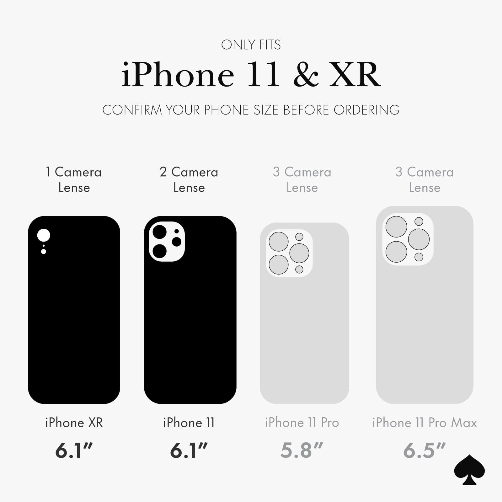 ONLY FITS IPHONE 11 AND XR. CONFIRM YOUR PHONE SIZE BEFORE ORDERING