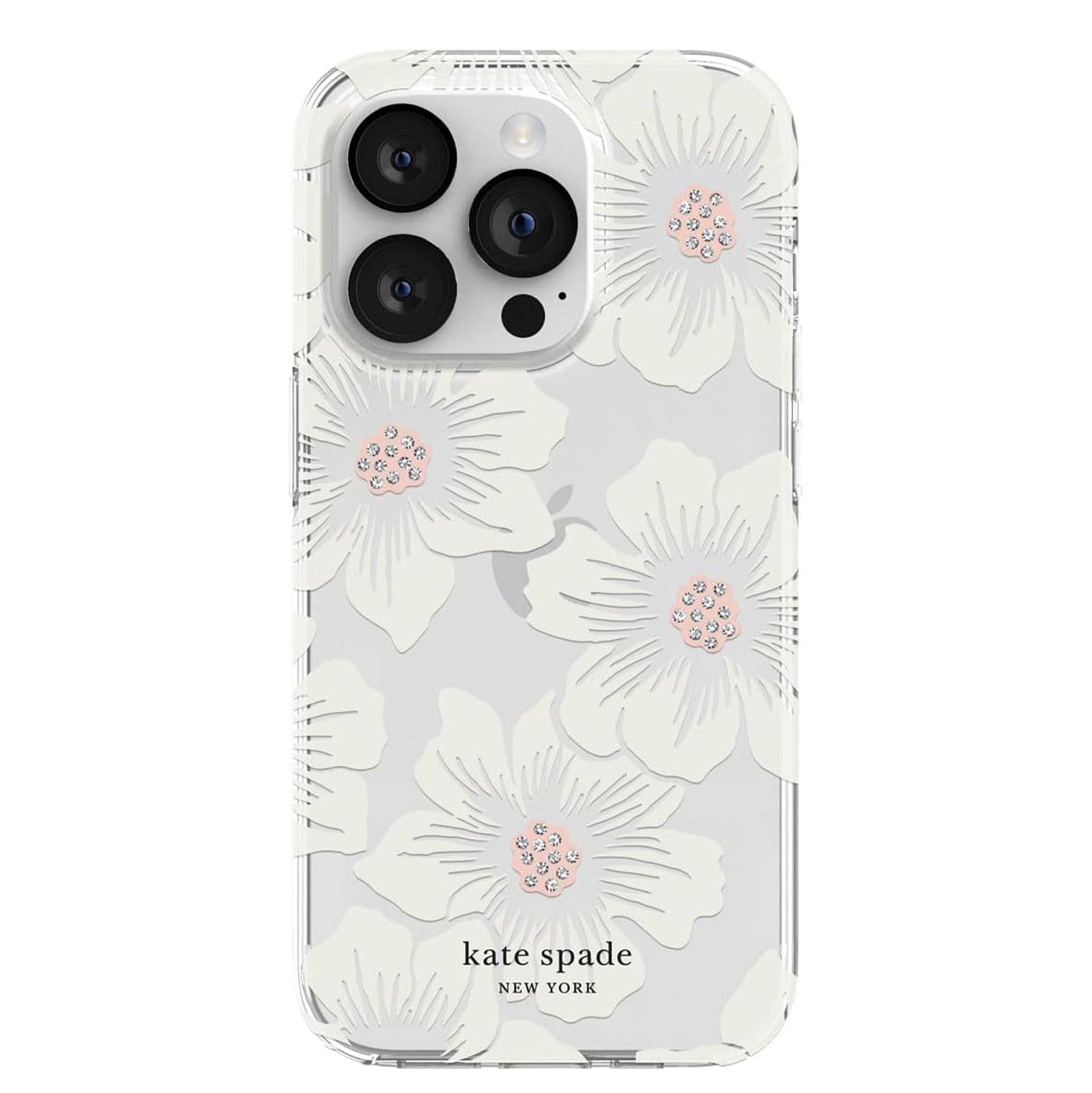 Kate Spade New York Apple iPhone 14 Pro Protective Case - Hollyhock Floral with Stones Kate Spade New York Apple iPhone 14 Pro Protective Case - Hollyhock Floral with Stones