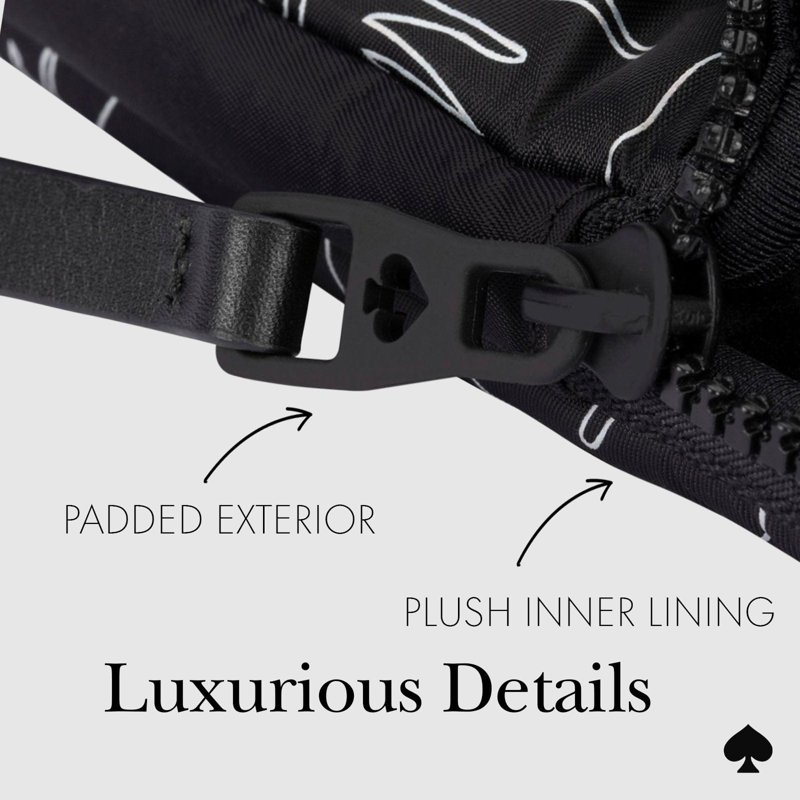 PADDED EXTERIOR, PLUSH INNER LINING, LUXURIOUS DETAILS
