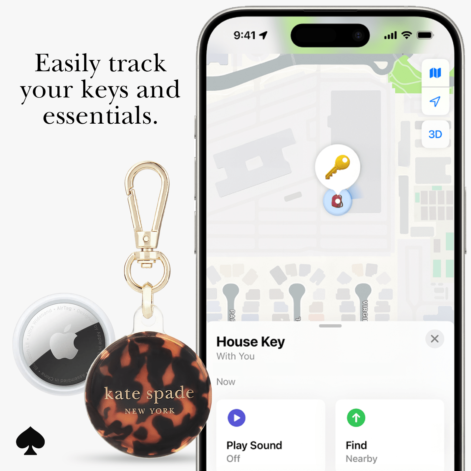 kate spade new york Tortoiseshell AirTag Case