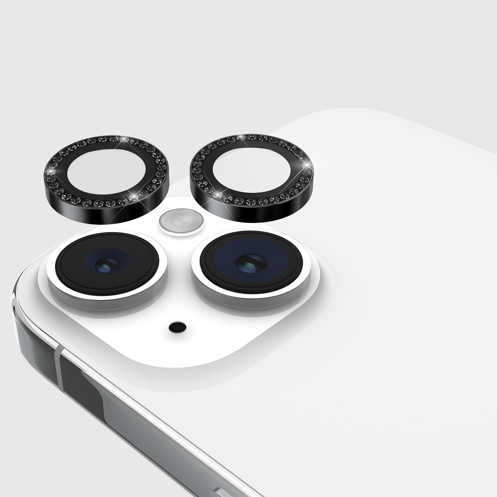 kate spade new york Aluminum Ring Lens Protector Set in Stone Nightfall - iPhone 15 / 15 Plus