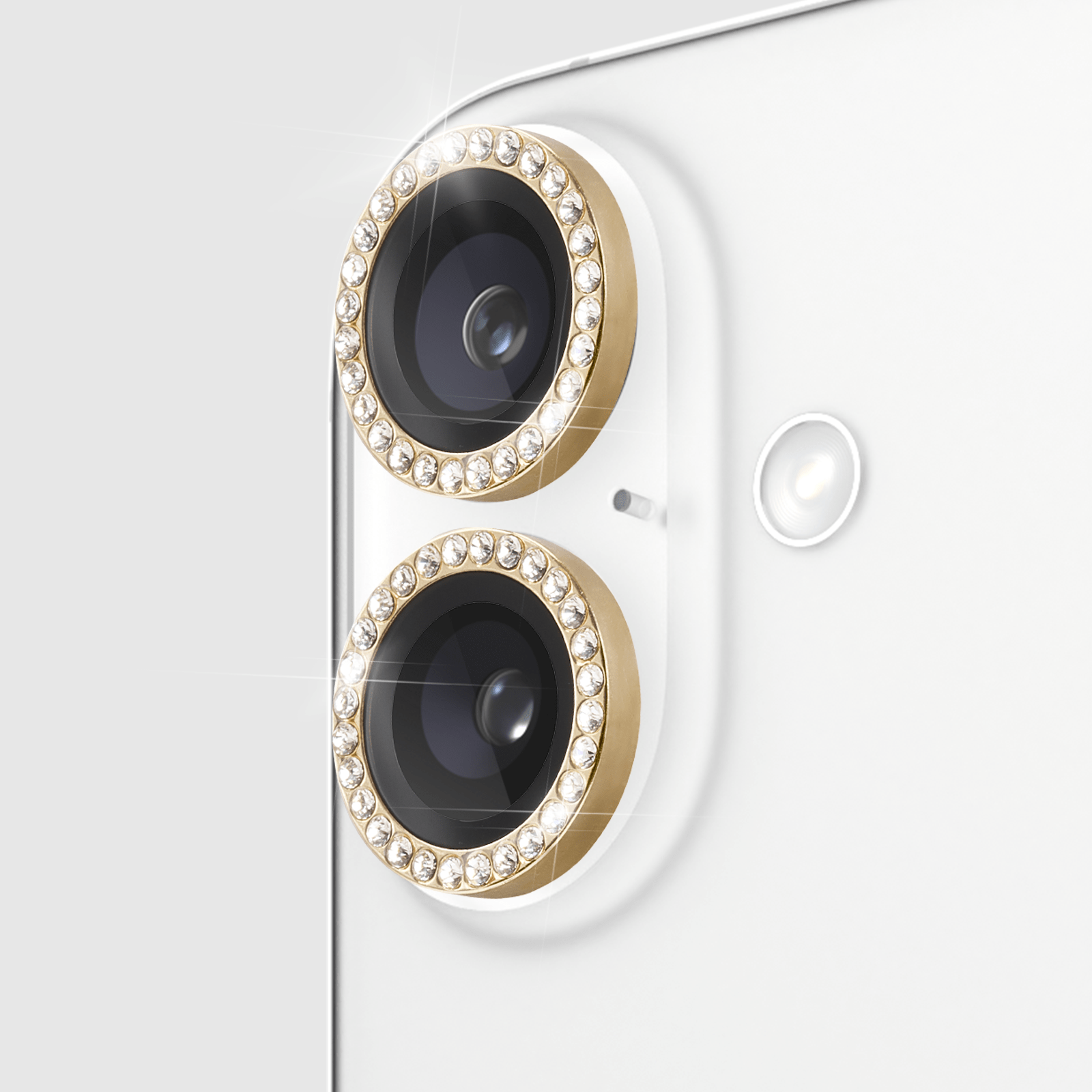 kate spade new york Aluminum Ring Camera Lens Protector Set in Stone - iPhone 16 / 16 Plus