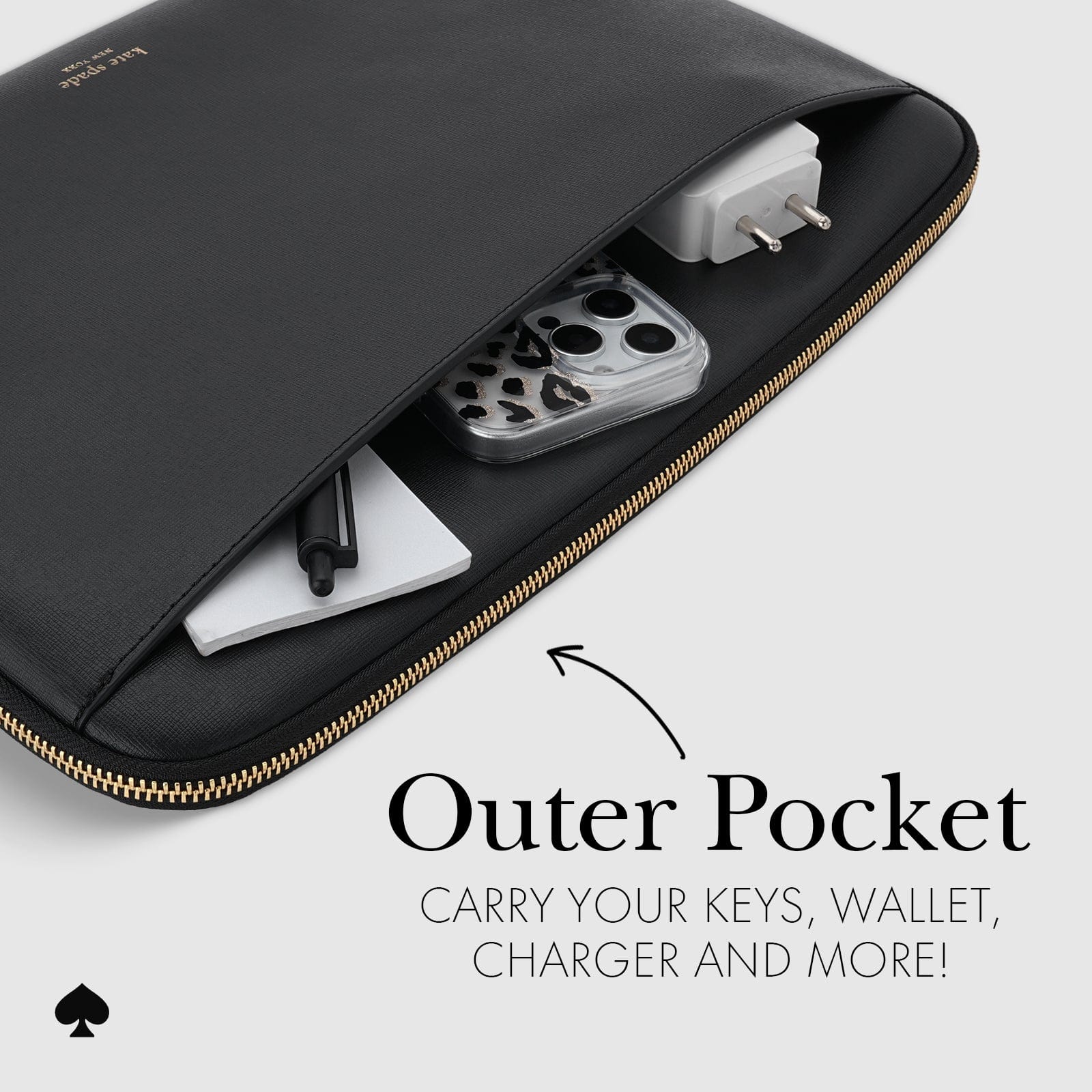 kate spade new york Black Saffiano Sleeve - Laptop Sleeve 14"