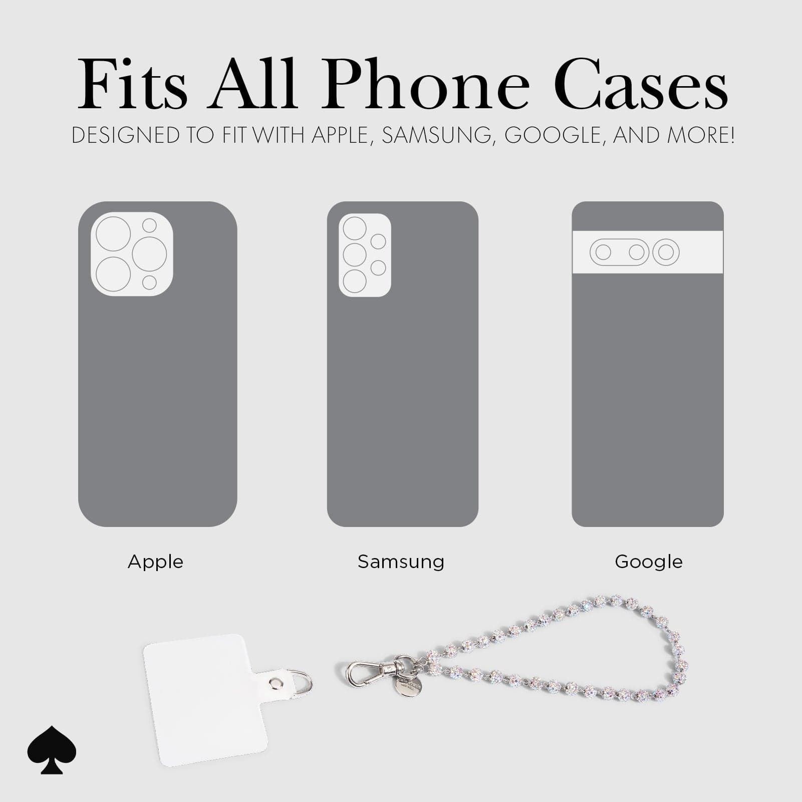 FITS ALL PHONE CASES DESIGNED TO FIT WITH APPLE, SAMSUNG, GOOGLE AND MORE!