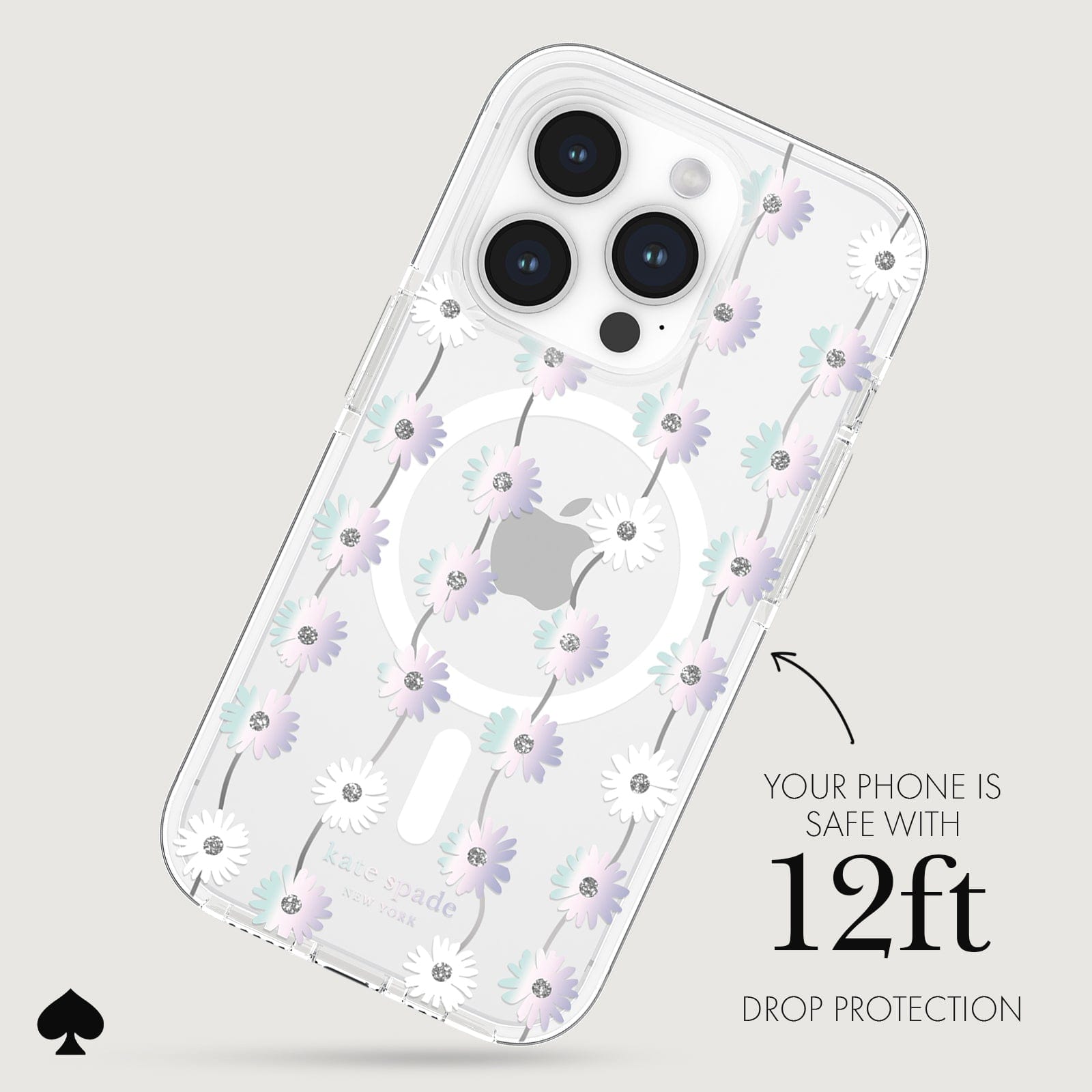 YOUR PHONE IS SAFE WITH 12 FOOT DROP PROTECTION