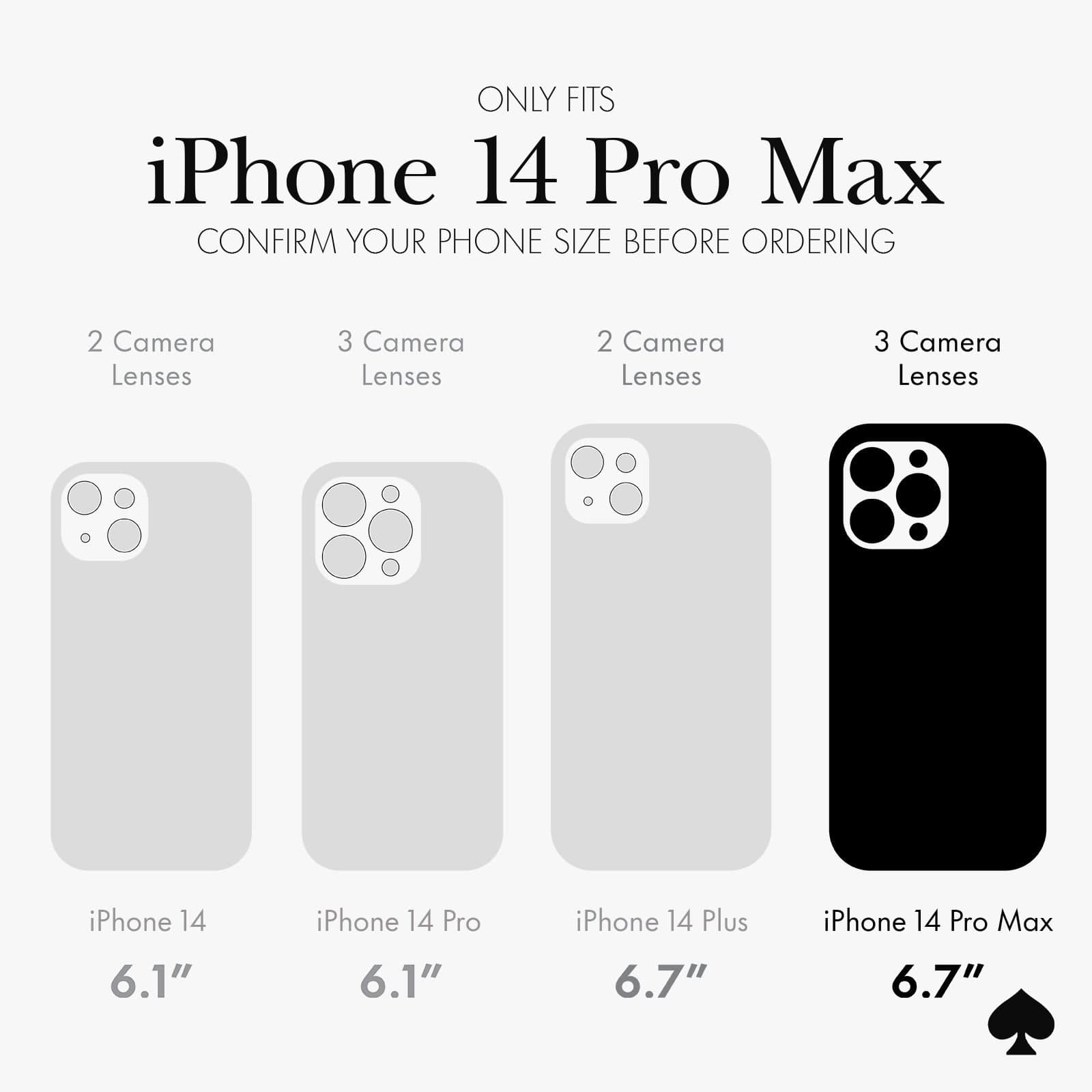 ONLY fits iphone 14 pro max. please confrim your device size