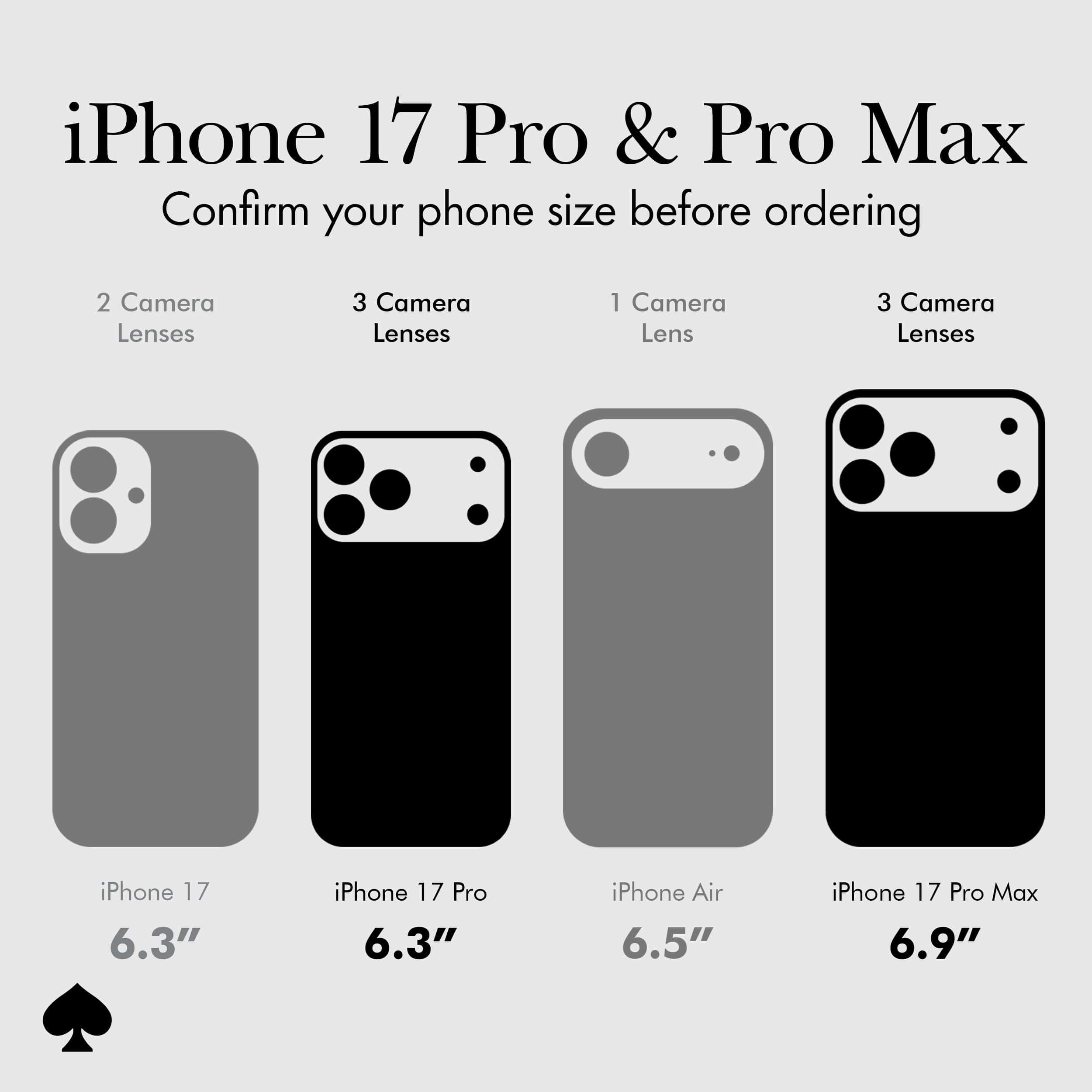 iPhone 17 Pro & Pro Max confirm your phone size before ordering