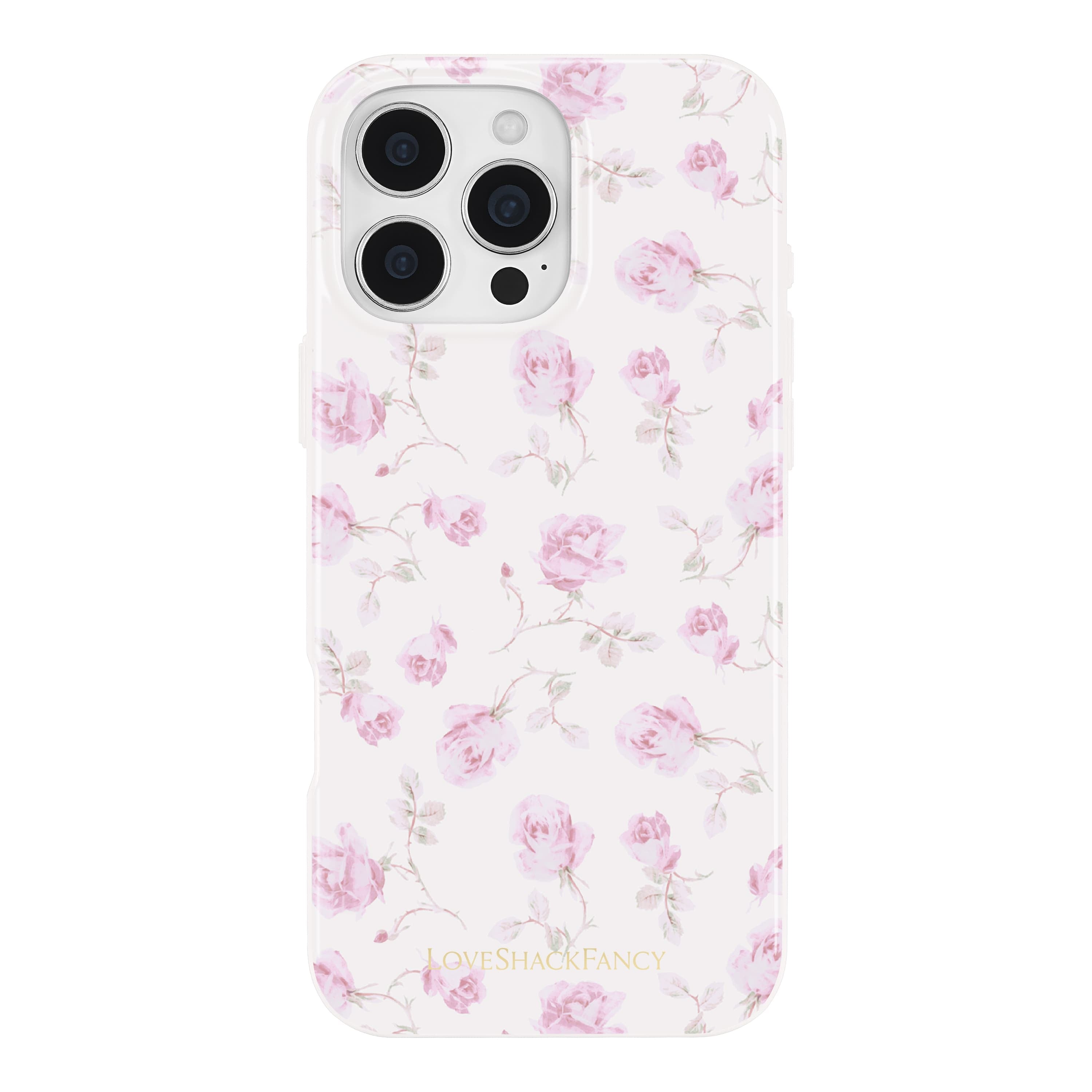 Floral phone case with pink flowers on a white background