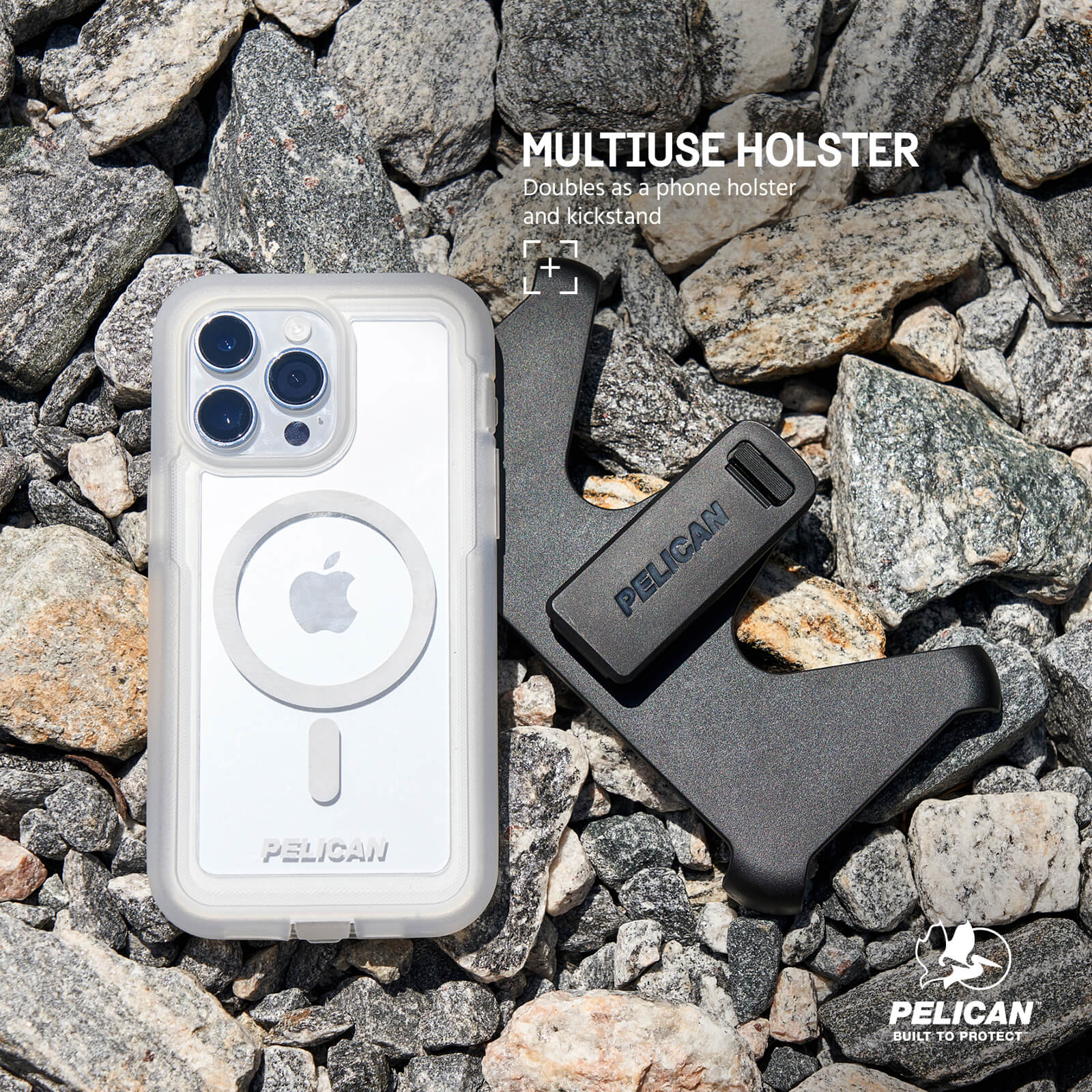 MULTI USE HOLSTER. DOUBLES AS A PHONE HOLSTER AND KICKSTAND