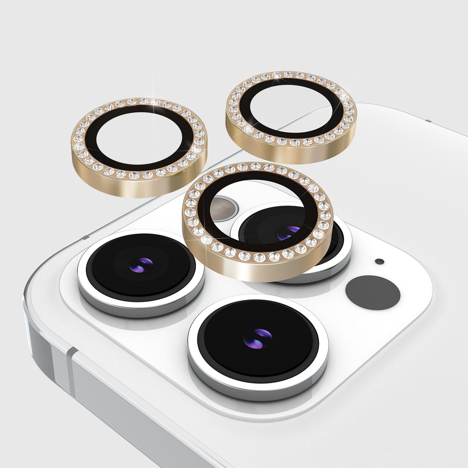 kate spade new york Aluminum Ring Lens Protector Set in Stone Gold - iPhone 15 Pro / Pro Max