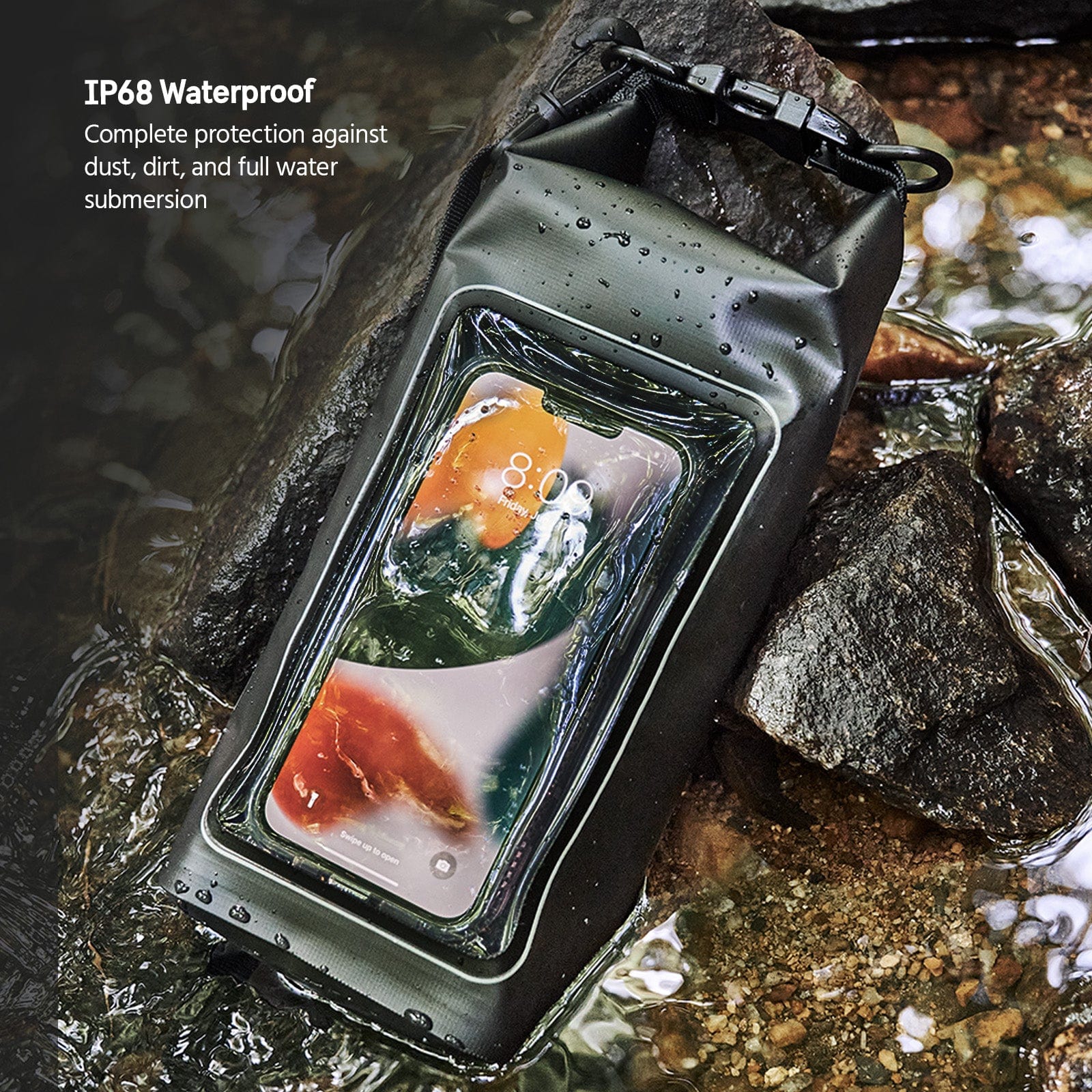 IP68 COMPLETE PROTECTION AGAINST DUST, DIRT, AND FULL WATER SUBMERSION