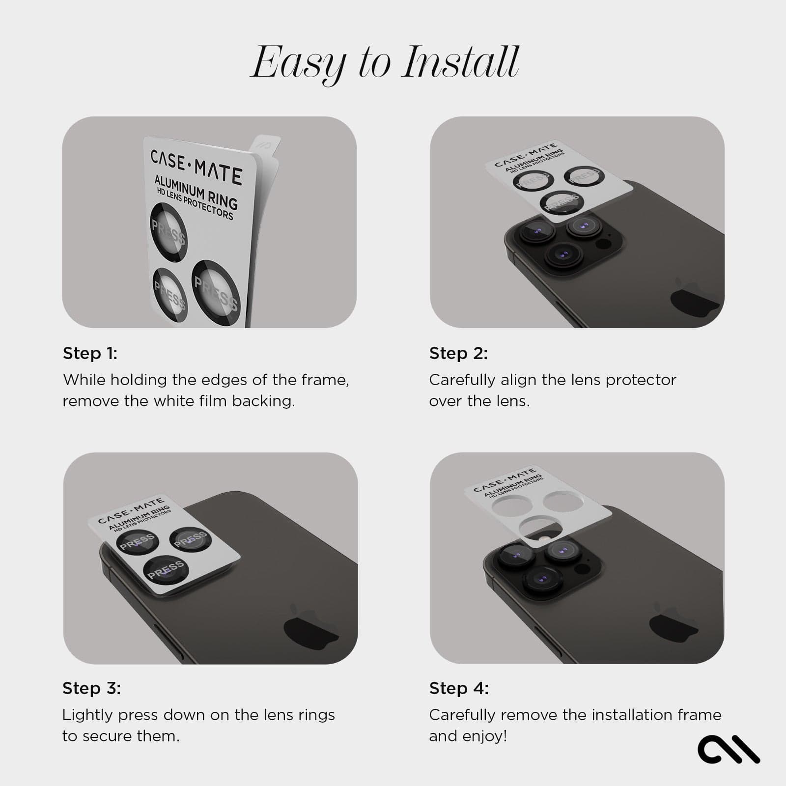 Aluminum Ring Lens Protectors Black - iPhone 15 Pro / 15 Pro Max