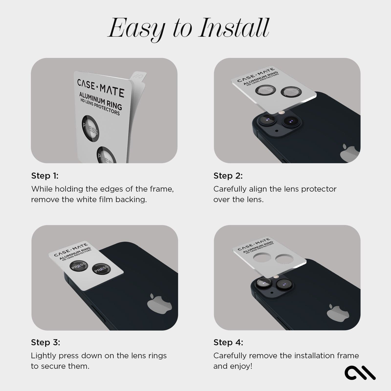 Camera Lens Protector Black - iPhone 15 / 15 Plus