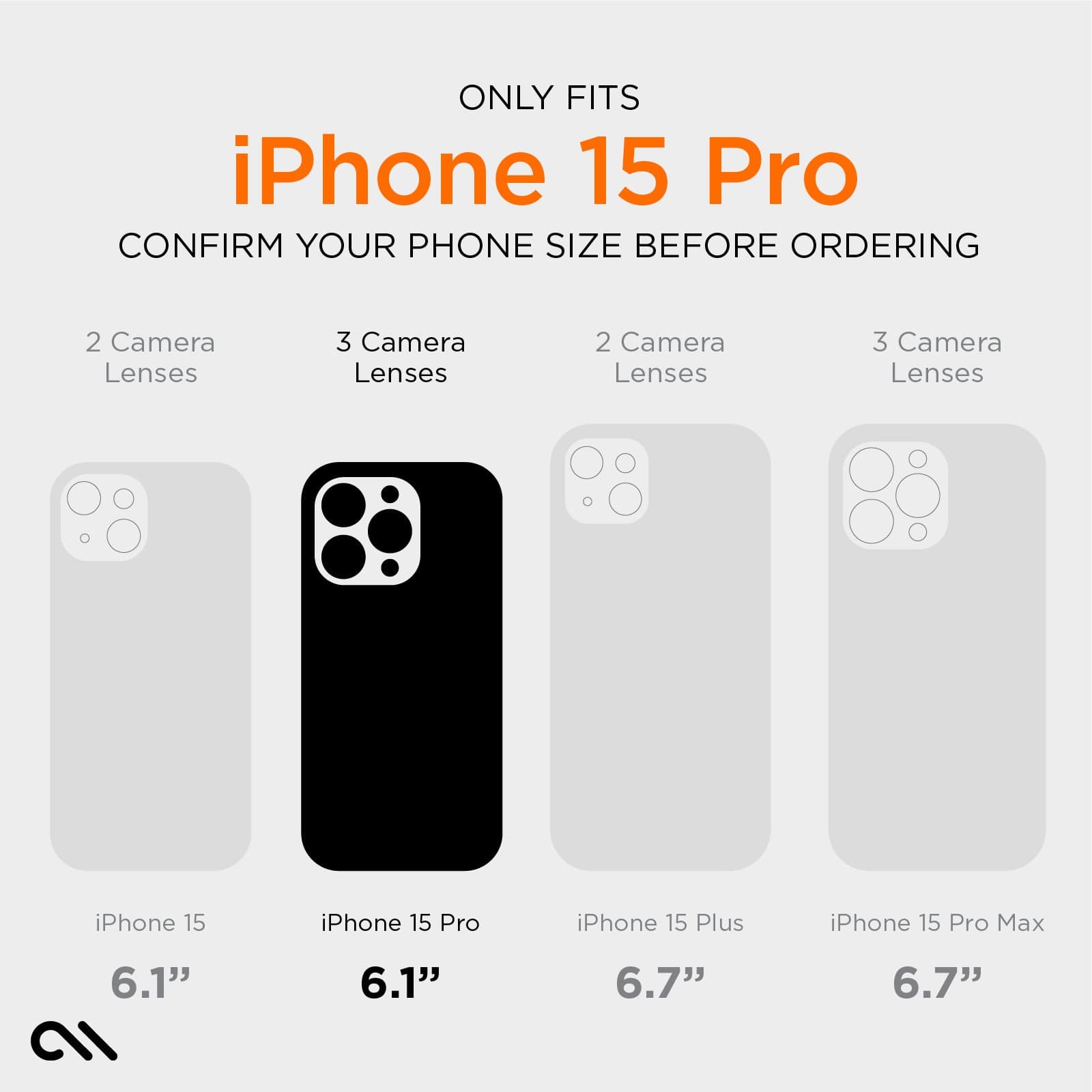 ONLY FITS IPHONE 15 PRO. CONFIRM YOUR PHONE SIZE BEFORE ORDERING