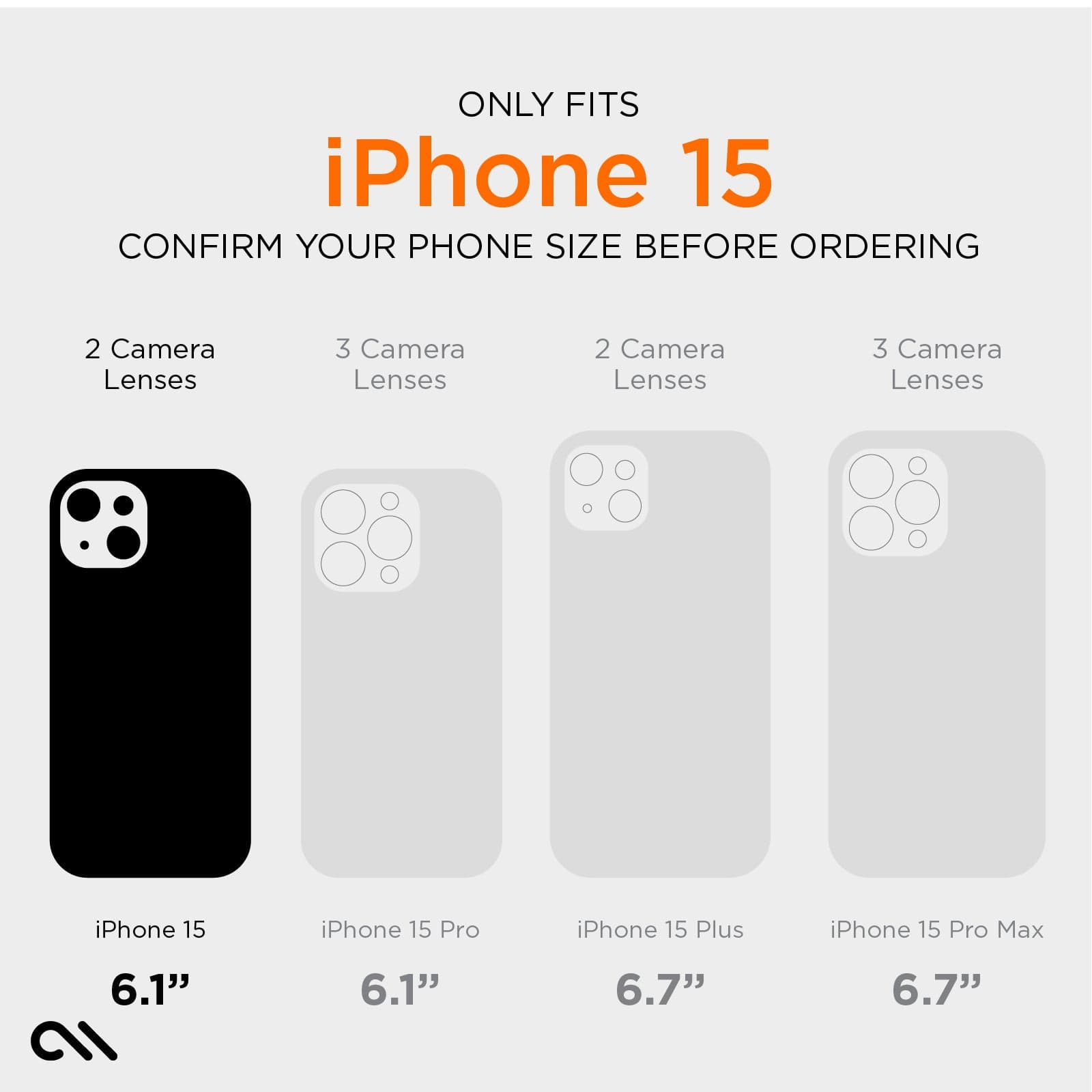ONLY FITS IPHONE 15. CONFIRM YOUR PHONE SIZE BEFORE ORDERING