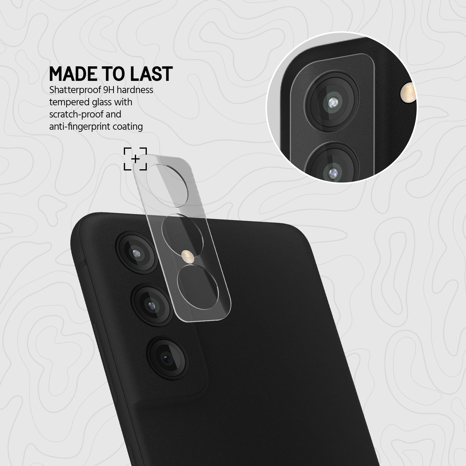 MADE TO LAST. SHATTERPROOF 9H HARDNESS TEMPERED GLASS WITH SCRATCH-PROOF AND ANTI-FINGERPRINT COATING