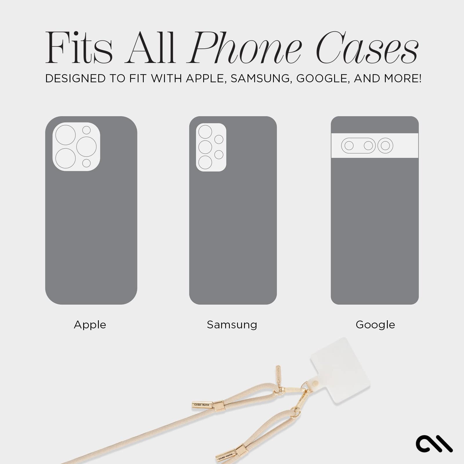 FITS ALL PHONE CASES DESIGNED TO FIT WITH APPLE, SAMSUNG, GOOGLE AND MORE!
