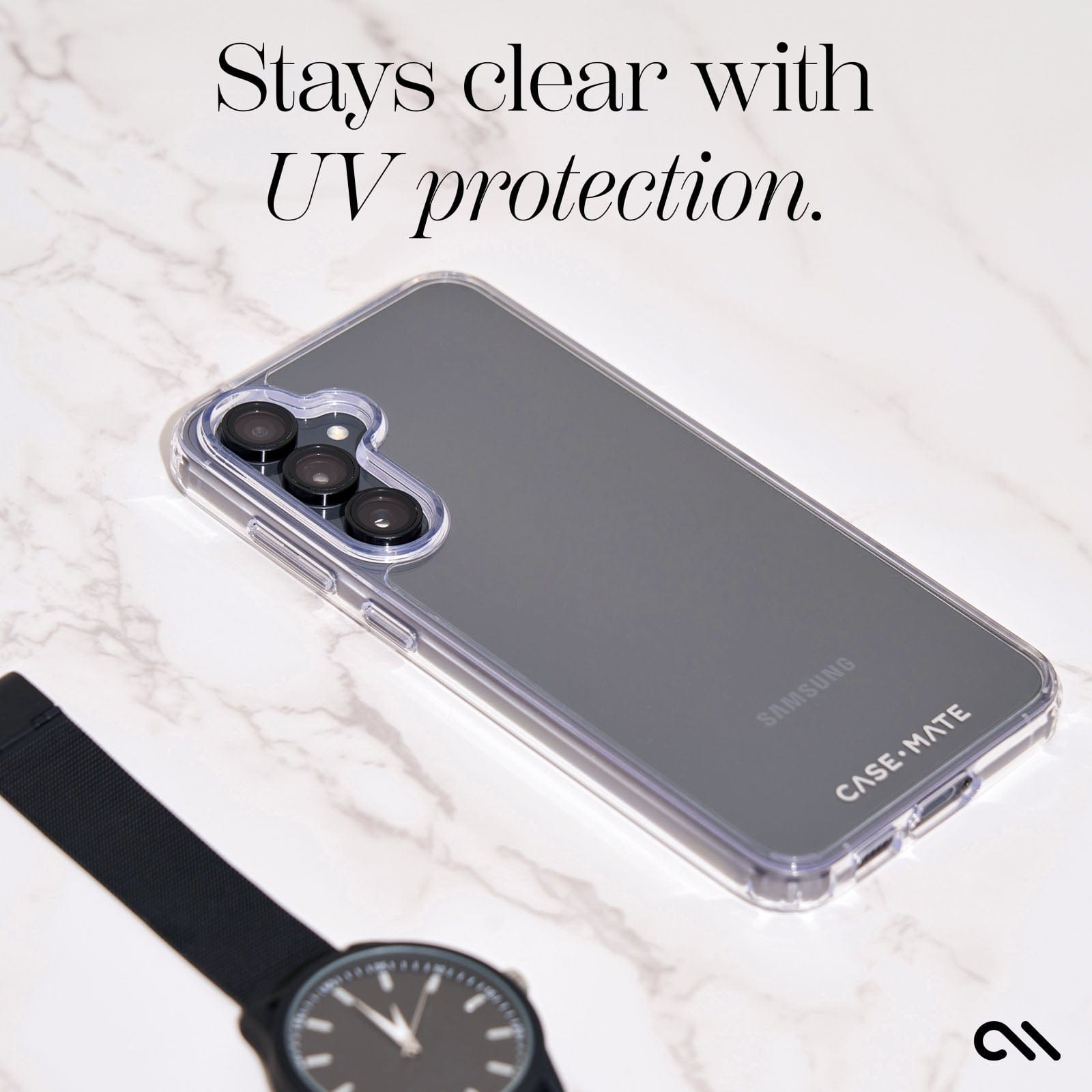 STAYS CLEAR WITH UV PROTECTION